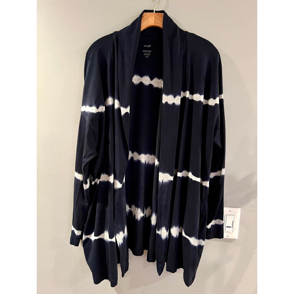 J Jill Pure Jill Tie Dyed Open Front Cardigan Womens 2X Classic Boho Chic